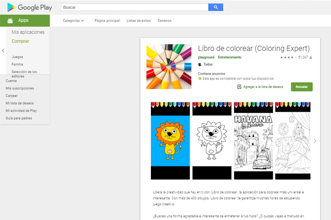 Con más de 400 imágenes, la App Libro de colorear le permite a los niños sacar al artista que llevan dentro