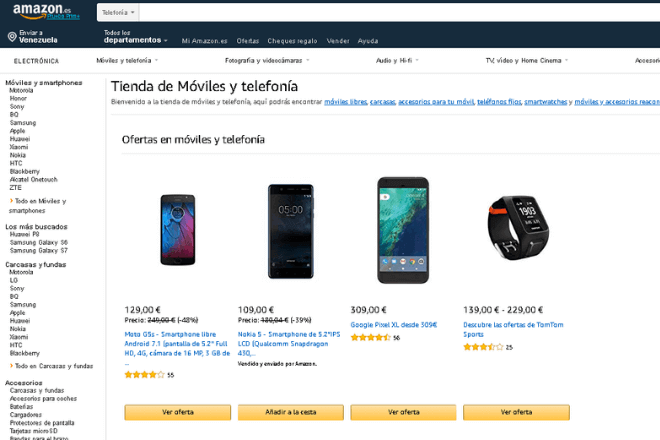 Amazon, mejores páginas para comprar móviles chinos