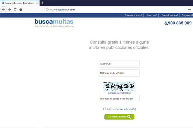 web buscamultas.com