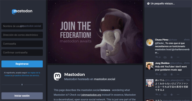 Así se registra en la red social Mastodon