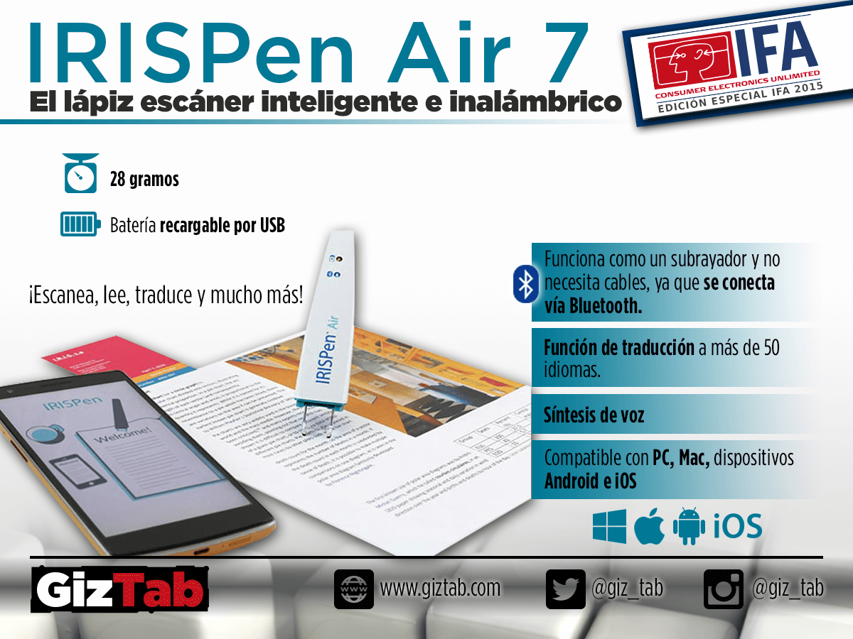 Lápiz escáner IRISPen Air de IRIS escanea y traduce documentos