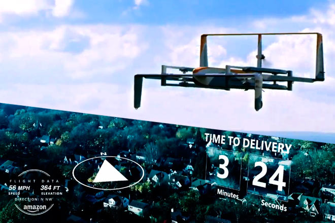 Amazon revela cómo funciona su programa Prime Air (entrega de paquetes con drones)