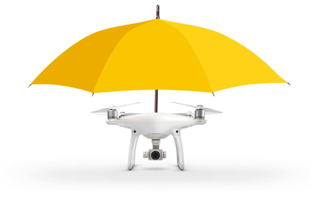 Dron con paraguas incorporado
