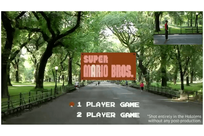 graban cómo se juega Super Mario Bros con realidad aumentada
