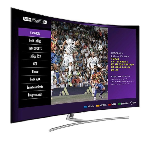 TV de Samsung con Bein Connect para ver un partido de futbol