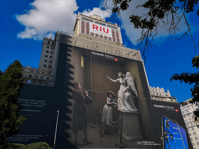 La mayor fotografía del mundo captada por un smartphone, realizada con un Huawei P20 Pro, se expone el centro de Madrid
