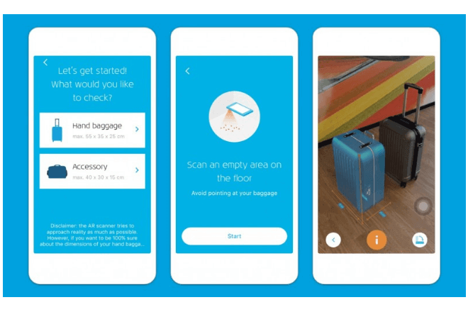 app de realidad aumentada para equipaje de mano