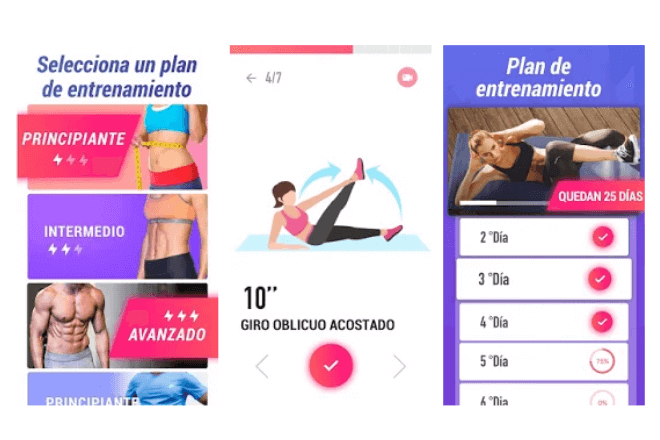 imagen de pantallas de móvil de una app para bajar de peso