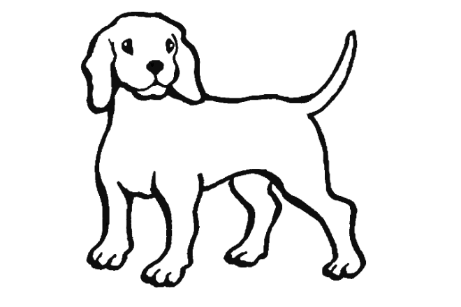 imagen de dibujo en blanco y negro de un perro