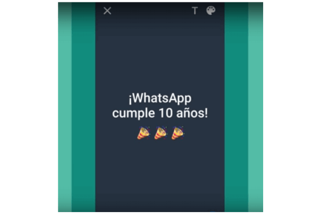 pantallazo de extracto de video de Whatsapp por sus 10 años
