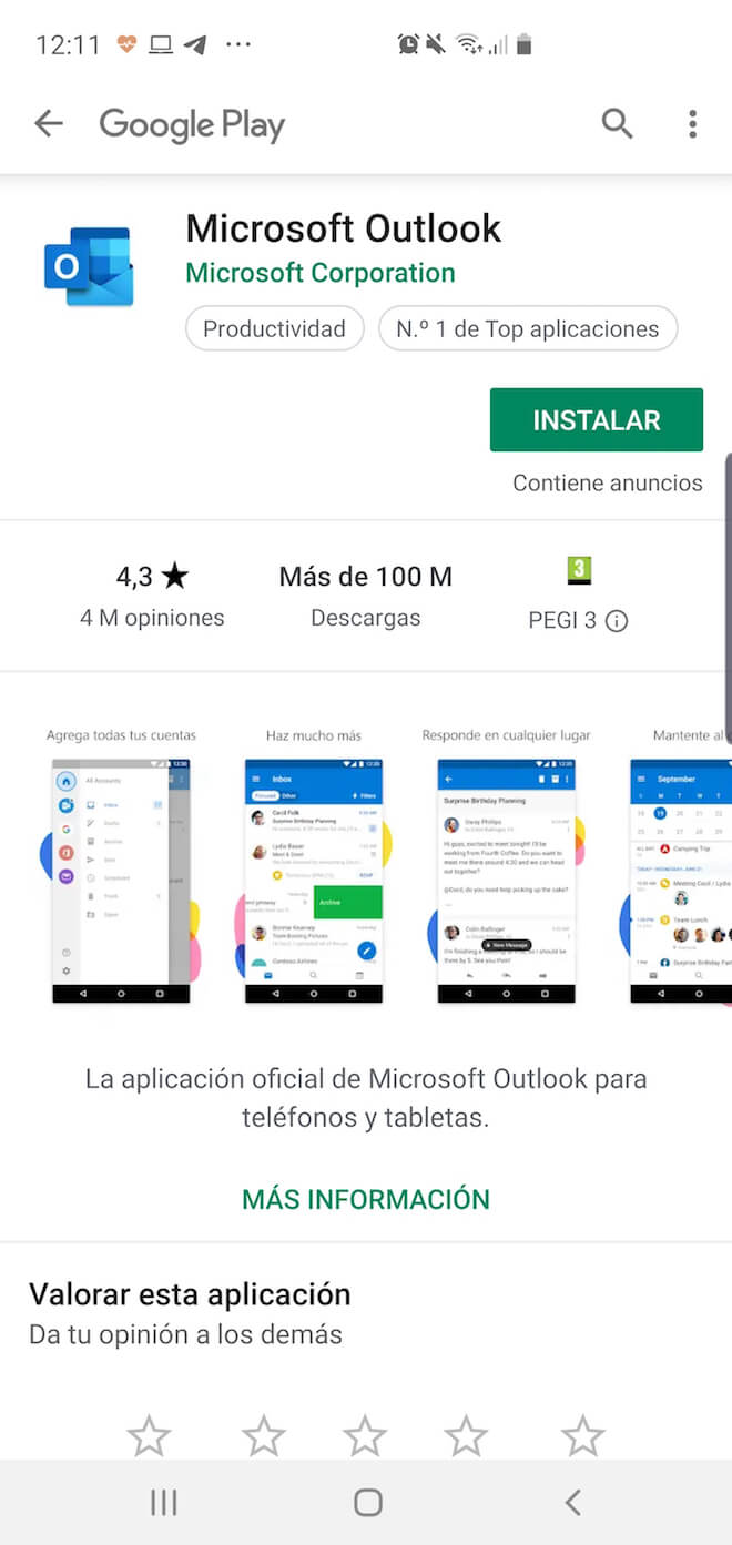 Si tienes un correo Hotmail iniciar sesión desde Android es posible y fácil con la app Microsoft Outlook