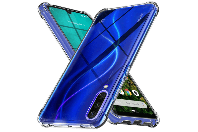 SORAKA Funda para Xiaomi Mi A3 con Anillo Giratorio de 360 Grados Funda Silicona Suave Funda Ultrafina con Placa de Metal para Soporte magnético de teléfono para automóvil