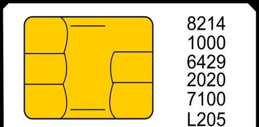 Vector de una tarjeta SIM con números